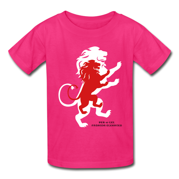 LION- Gildan Ultra Cotton Youth T-Shirt - fuchsia