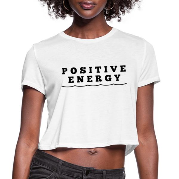 Positive Energy /Cropped T-Shirt - white