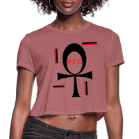 Queen Ankh Cropped T-Shirt - mauve