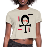 Queen Ankh Cropped T-Shirt - dust