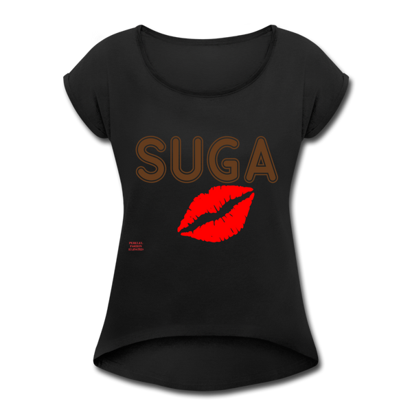 SUGA Roll Cuff T-Shirt - black