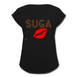 SUGA Roll Cuff T-Shirt - black