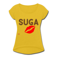 SUGA Roll Cuff T-Shirt - mustard yellow