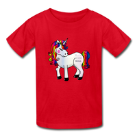 Girl’s Cotton Unicorn Youth T-Shirt - red