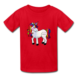Girl’s Cotton Unicorn Youth T-Shirt - red