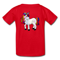Girl’s Cotton Unicorn Youth T-Shirt - red