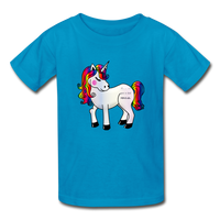 Girl’s Cotton Unicorn Youth T-Shirt - turquoise