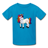 Girl’s Cotton Unicorn Youth T-Shirt - turquoise