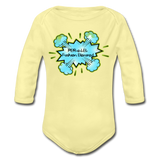 P.F.E Organic Long Sleeve Baby Bodysuit - washed yellow